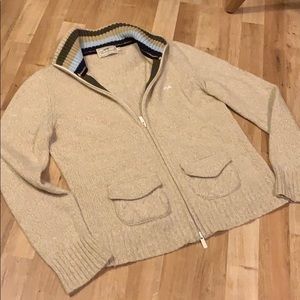 Burberry Thomas Burberry zip up sweater wool sz L